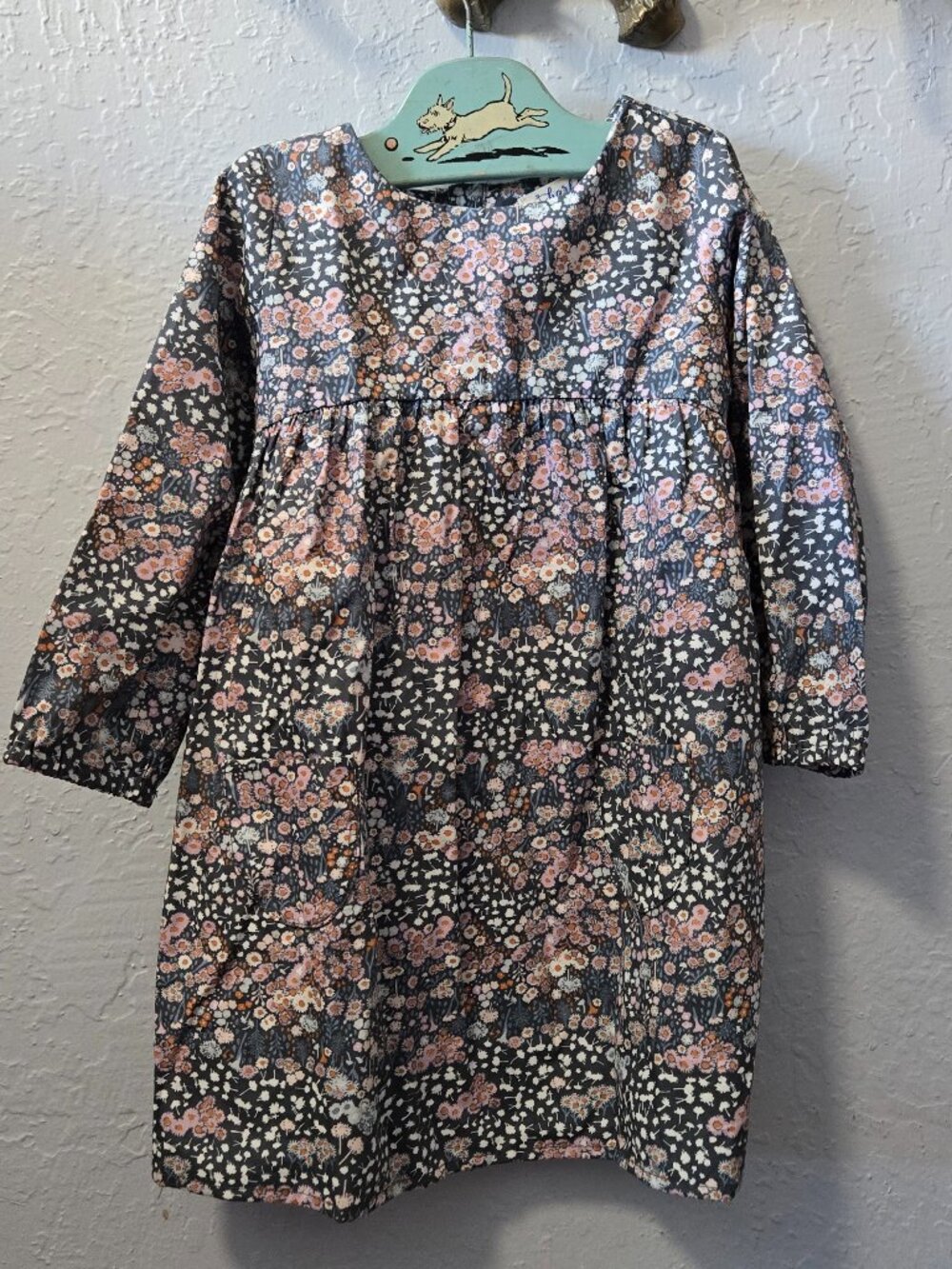 Girl's sweet Double pocket floral dress